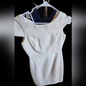 Calvin Klein Off-White Textured Mini Dress